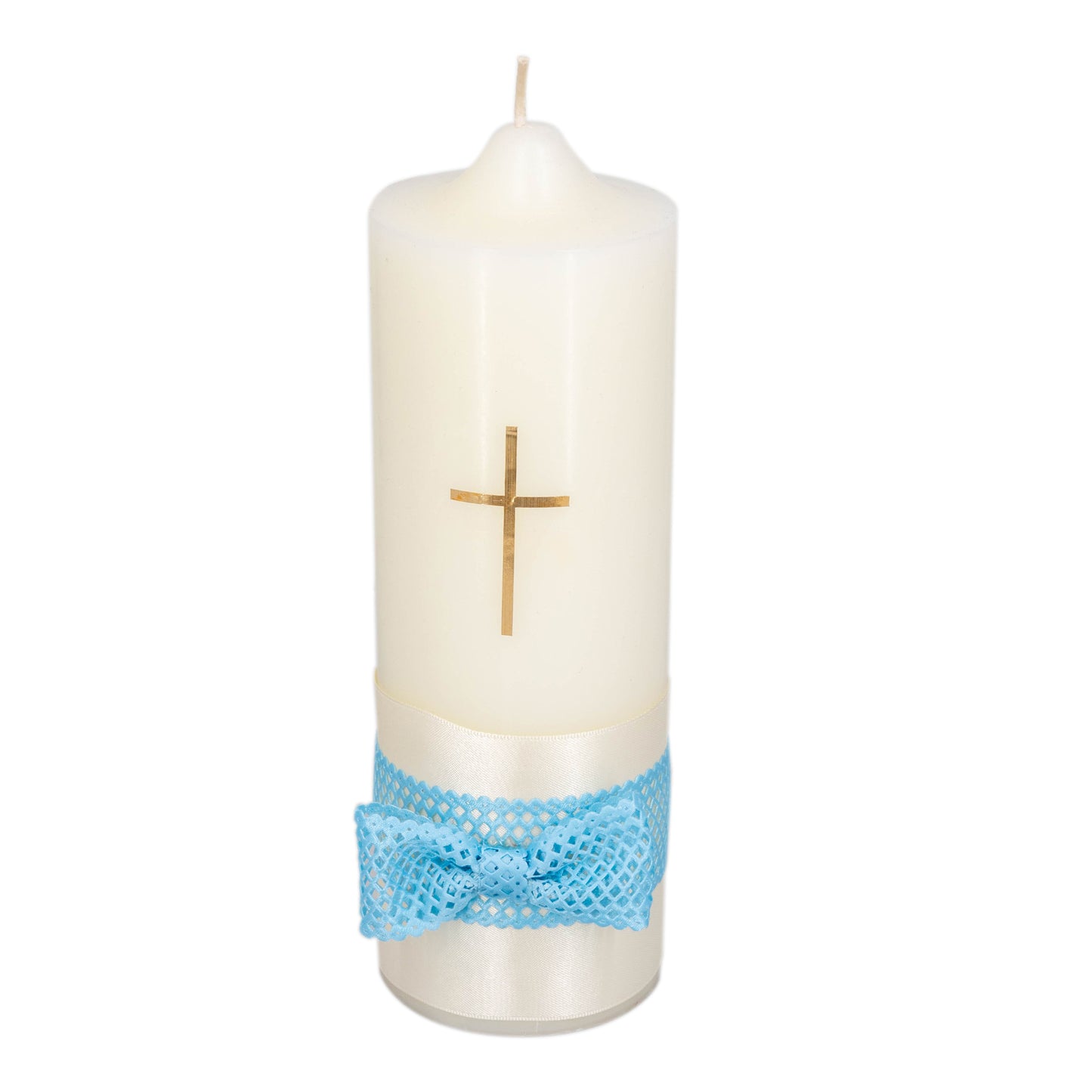 Catholic Candle Metallic Gold Sticker Cross